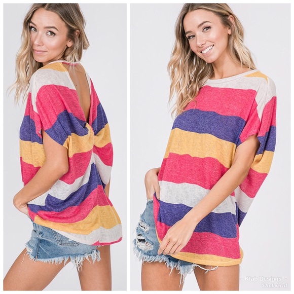 🥰LAST 1! Color Block Twist Back Top! 💐 - Picture 4 of 6